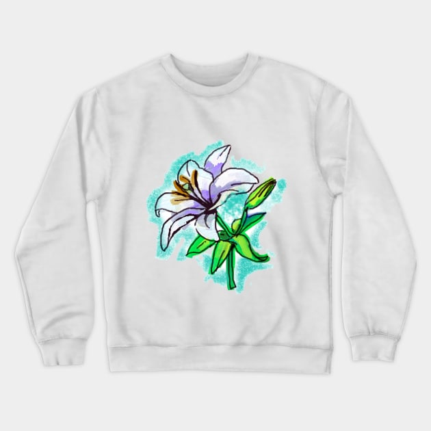 white lily art Crewneck Sweatshirt by lalanny